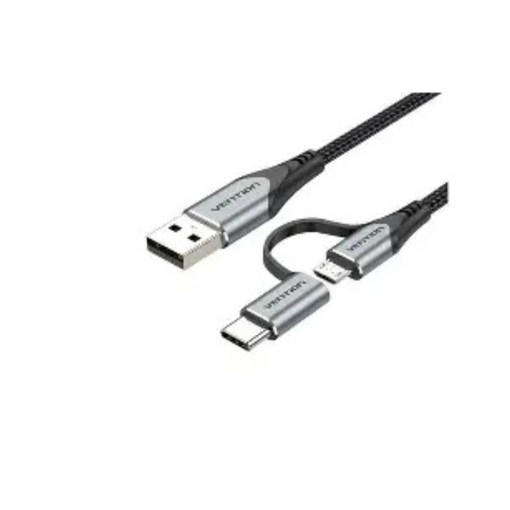 Vention USB 2.0 A Male to 2-in-1 Male Magnetic Cable 1M Gray VEN CQMHF