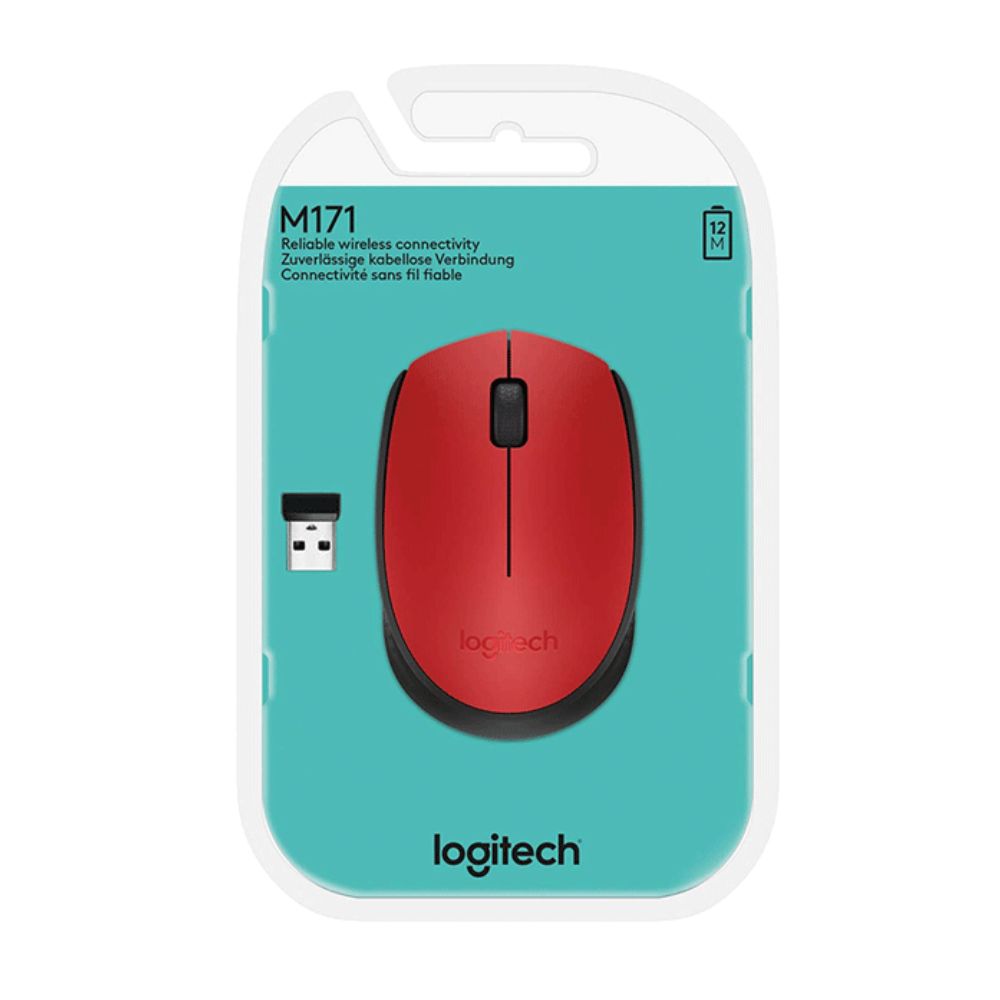 Logitech M171 Wireless Mouse - Red - 910-004641