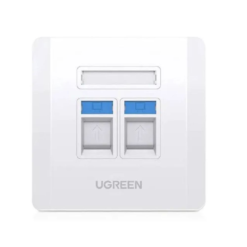 UGREEN Dual-Port Wall Plate White - NW144-UG-80182