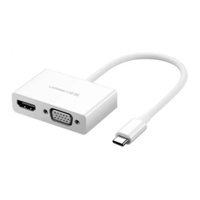 UGREEN USB Type C to HDMI + VGA Converter (White)-MM123(UG- 30843)