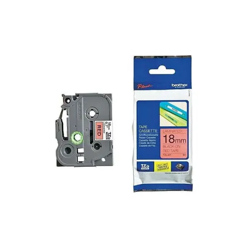 Brother TZ2-441 18mm x 8m Black on Red Label Tape
