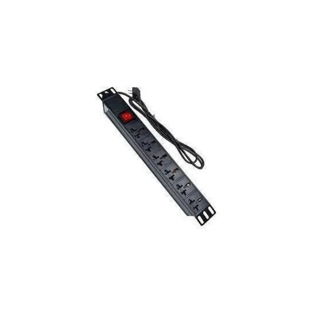 MTN 6-Way Ethernet Cable UK Plug PDU Black