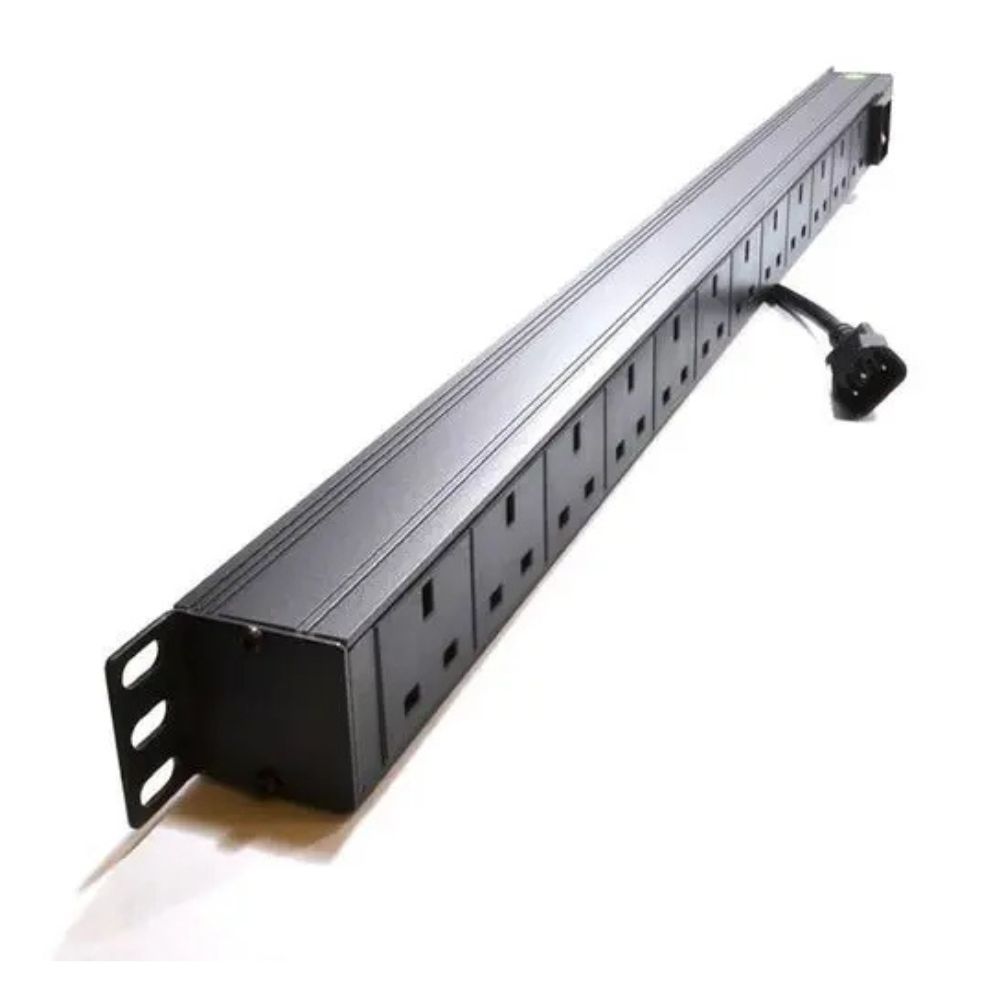 MTN 10-Way Ethernet Cable UK Plug PDU Black