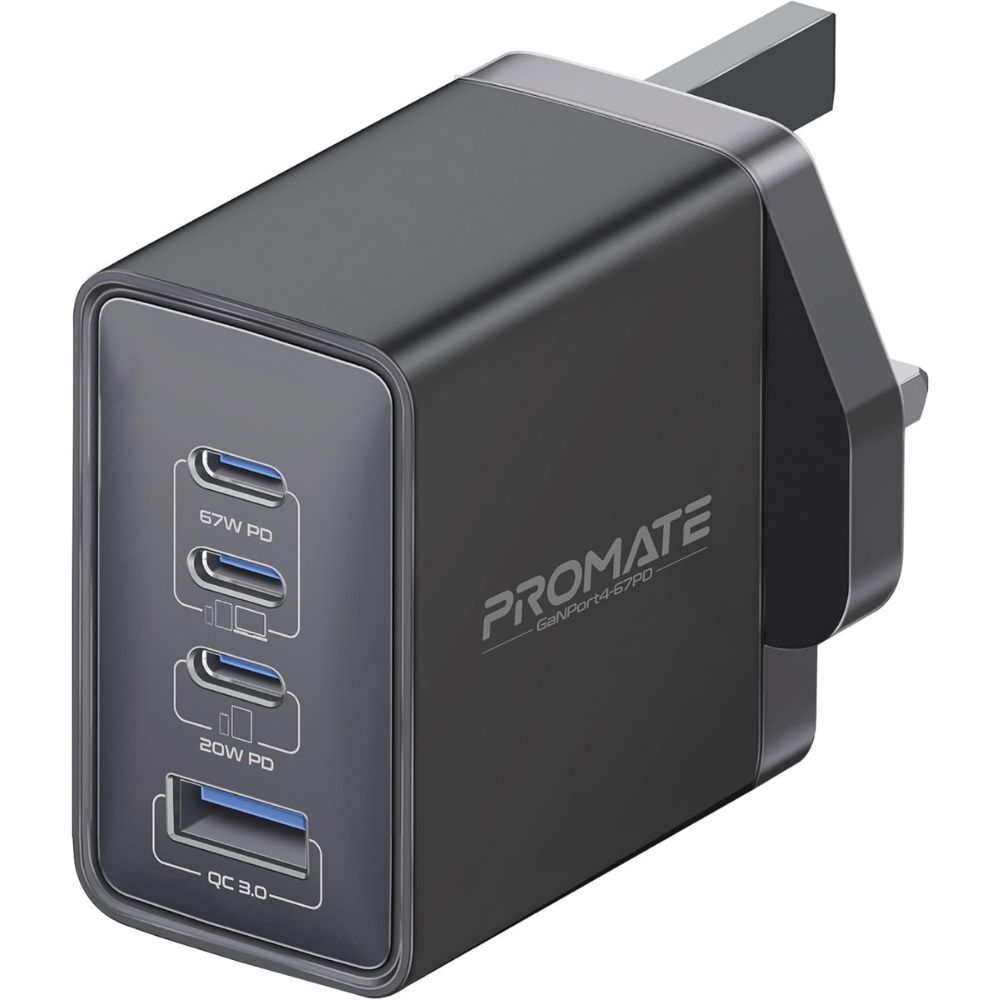 Promate GaNPort4-67PD Fast Charging Adapter
