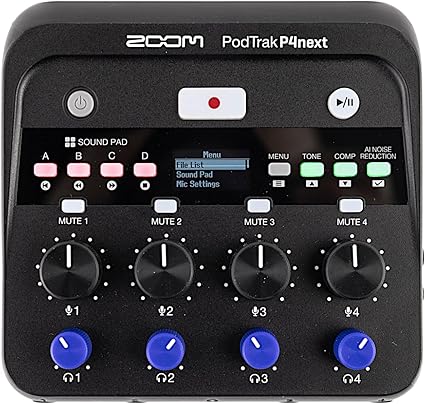 Zoom PodTrak P4next Portable Multitrack Podcast Recorder