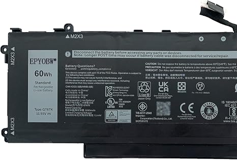 Dell Latitude 9450 2-in-1 battery 11.55V 60Wh