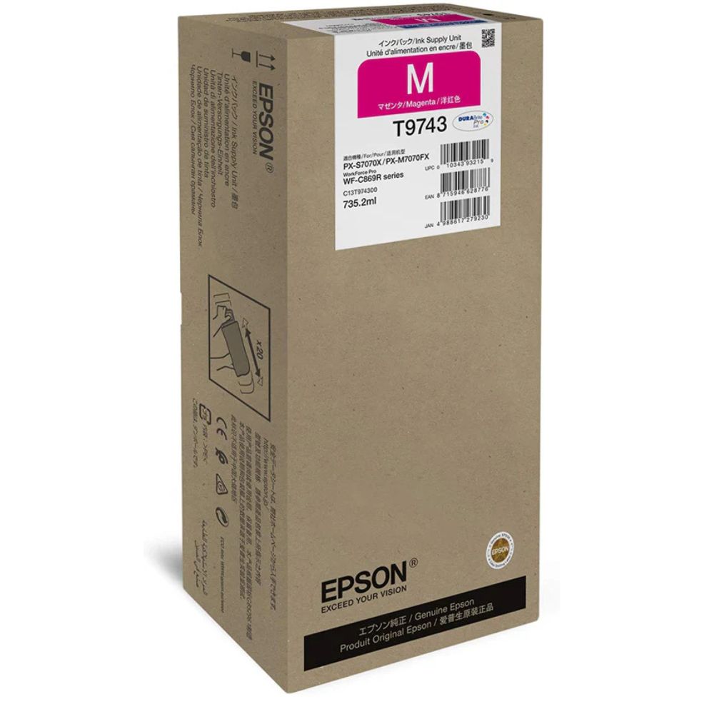 Epson T9743 Magenta XXL Ink Cartridge WF-C869R - C13T974300