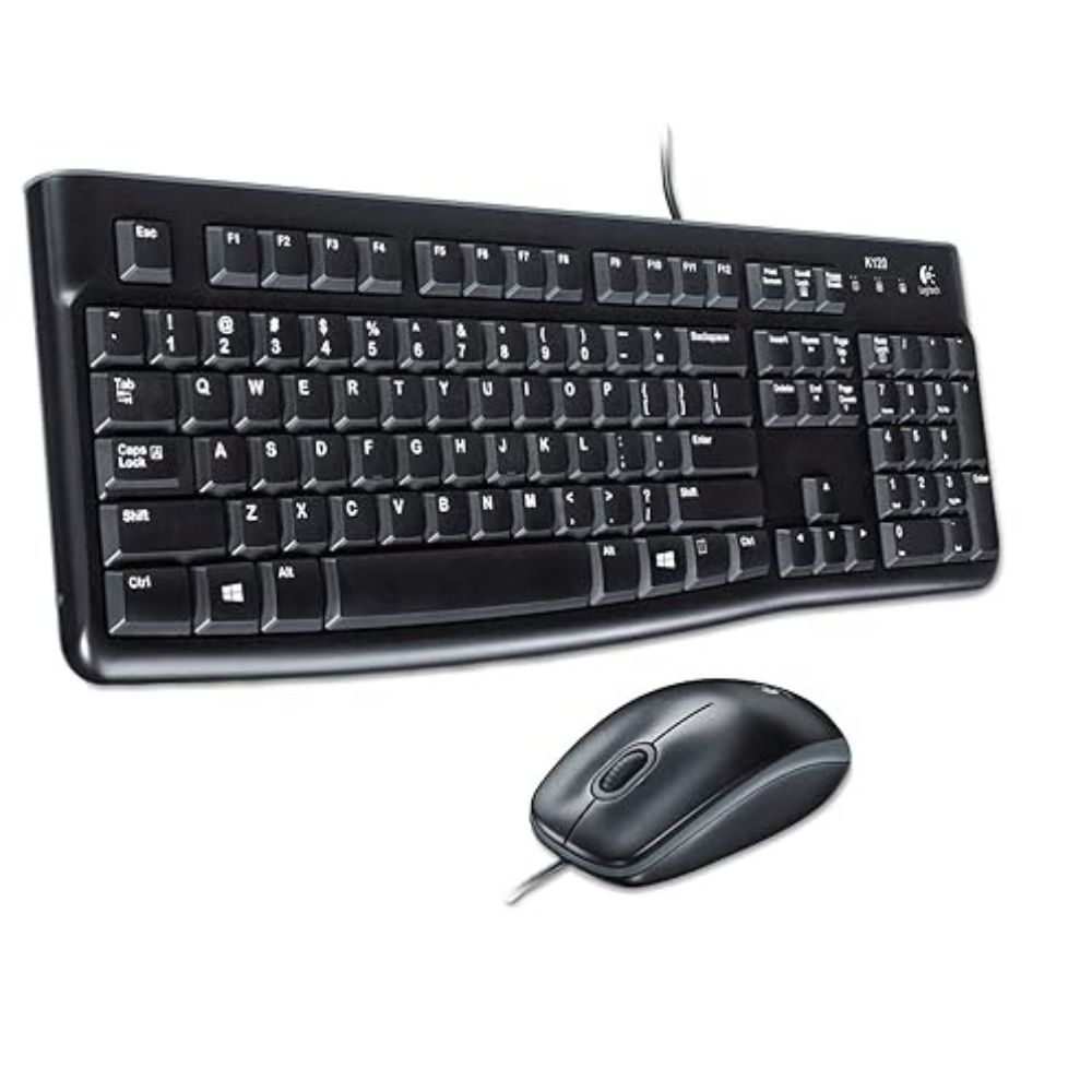 Logitech MK120 Wired Keyboard & Mouse Combo – Black