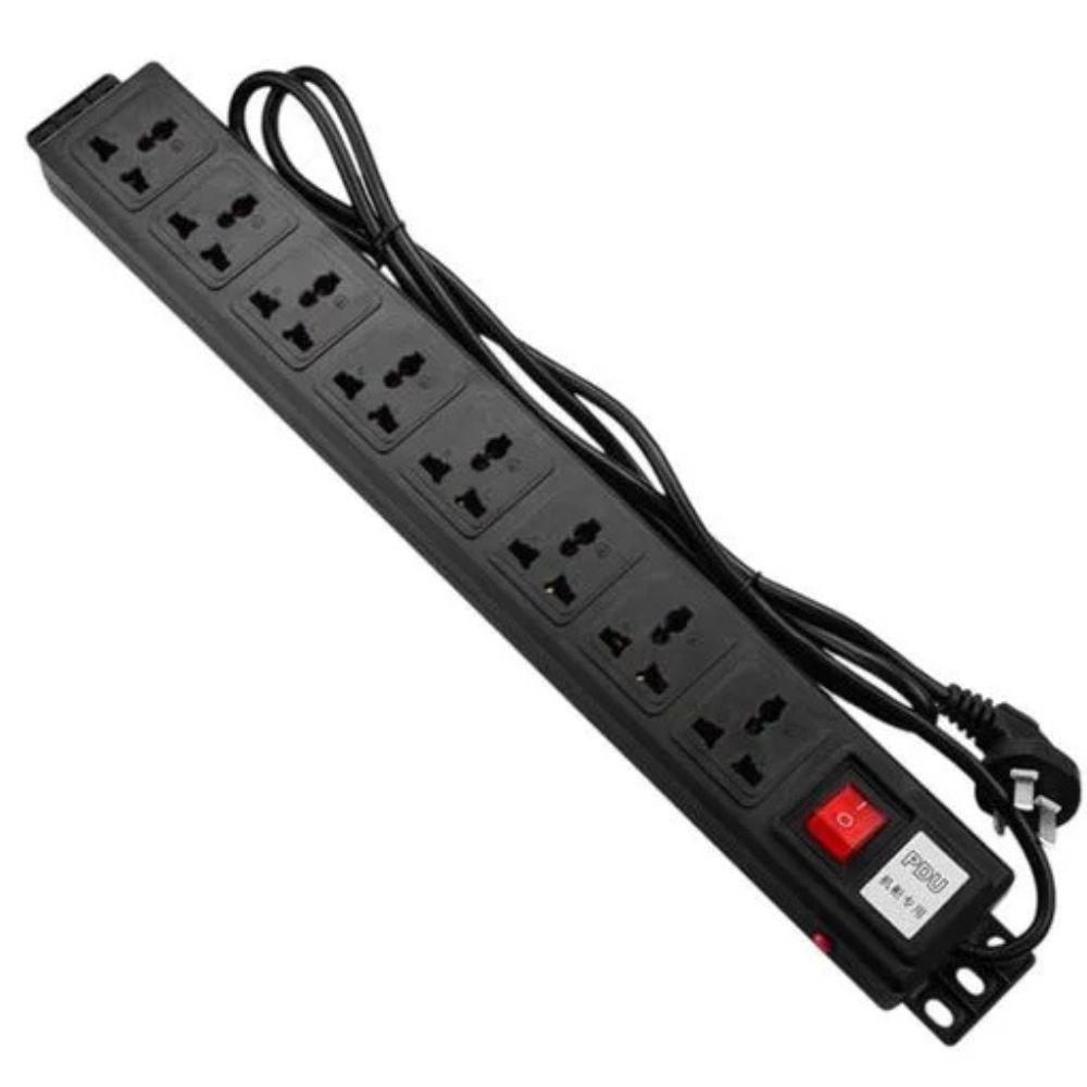 MTN 8-Way Ethernet Cable C13 Plug PDU Black