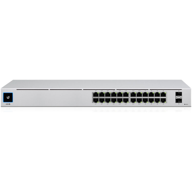 UniFi Switch 24 PoE: (16) GbE PoE+ + (8) GbE, (2) 1G SFP, 95W