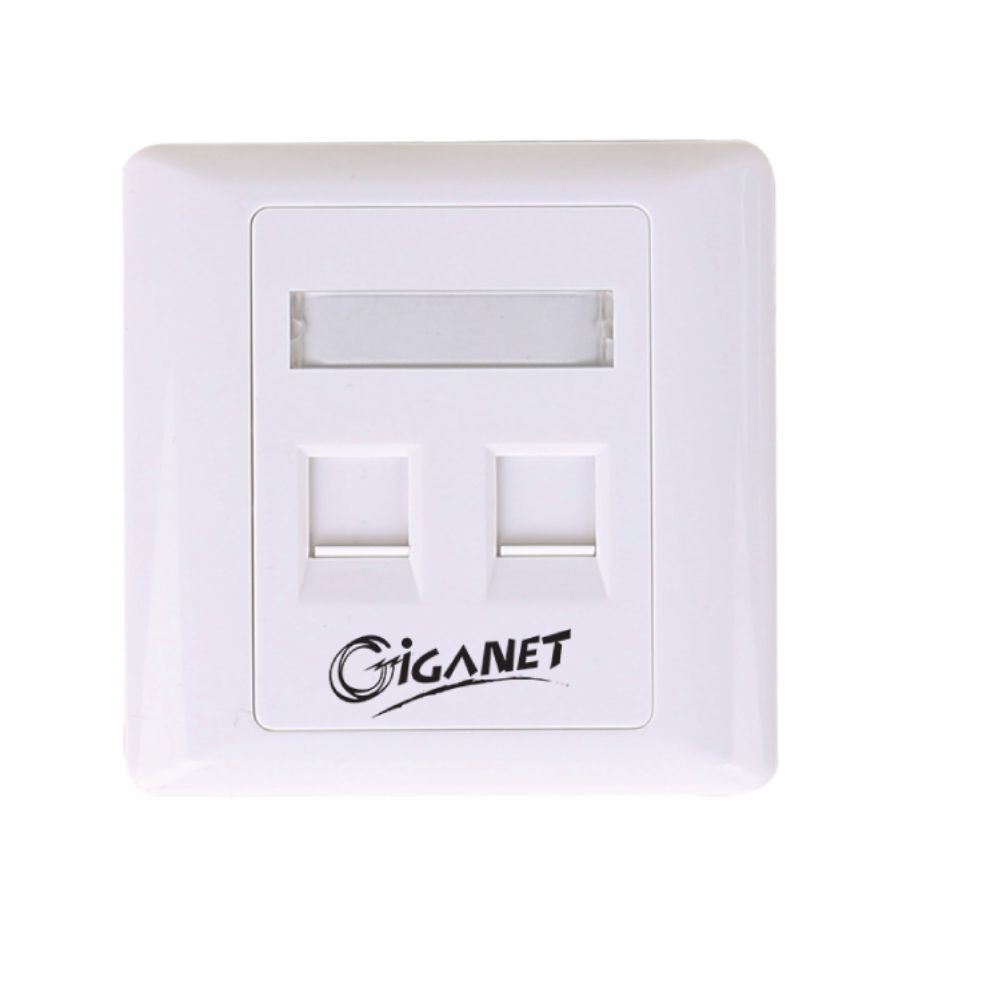 Giganet 2-Port Single-Gang Shuttered Keystone Faceplate-GN-FP-02