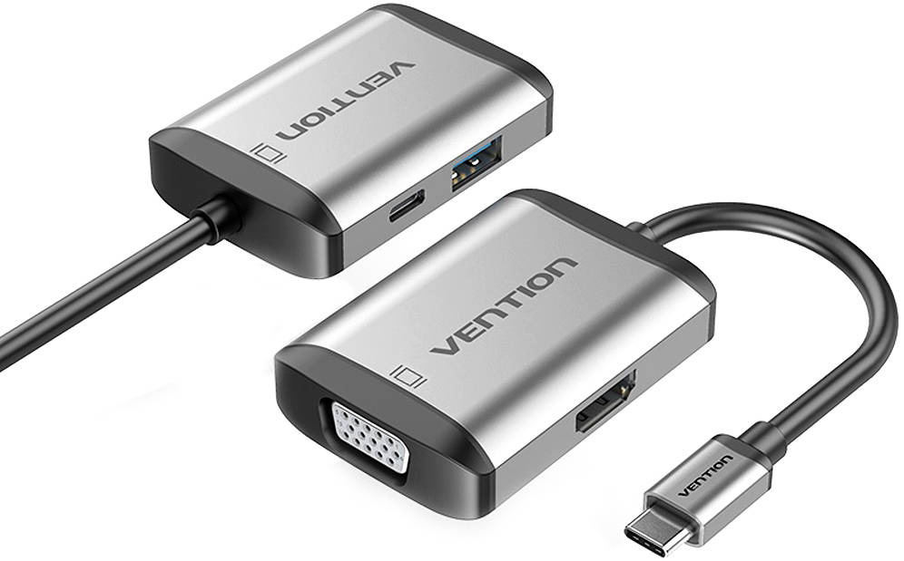 Vention Type-C to HDMI/VGA/USB3.0/PD Converter-TFAHB