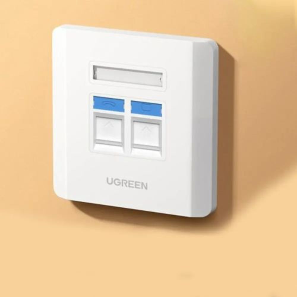 UGREEN Dual-Port Wall Plate White - NW144-UG-80182