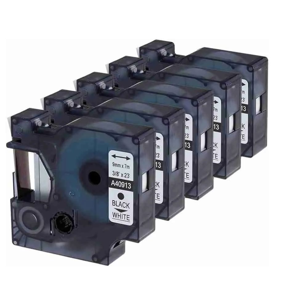 Dymo D1 Series Label - 40913 - Black on White - 9mm x 7m Compatible