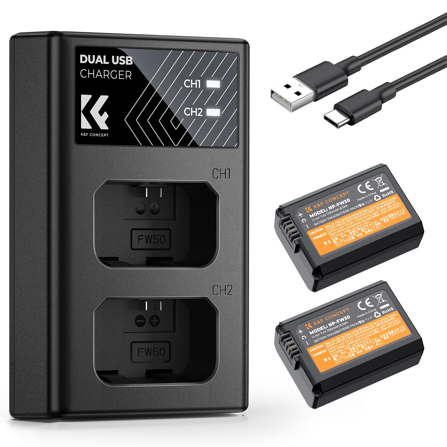 K&F NP-FW50 DUAL CHARGER-KF28.0009V1