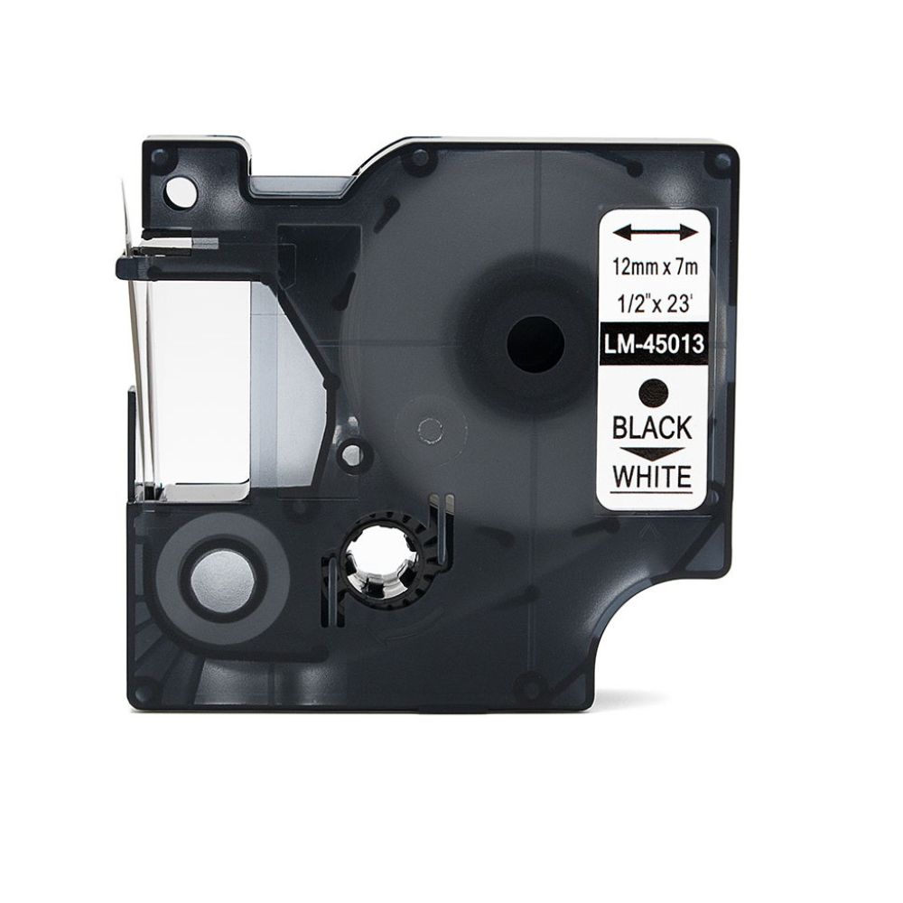 Dymo 45013 DM1 Black on White - 12mm x 7m Compatible Cartridge