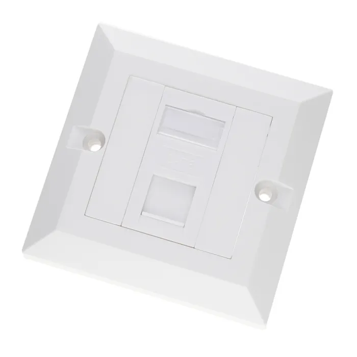 Giganet 2-Port Single-Gang Shuttered Keystone Faceplate-GN-FP-02