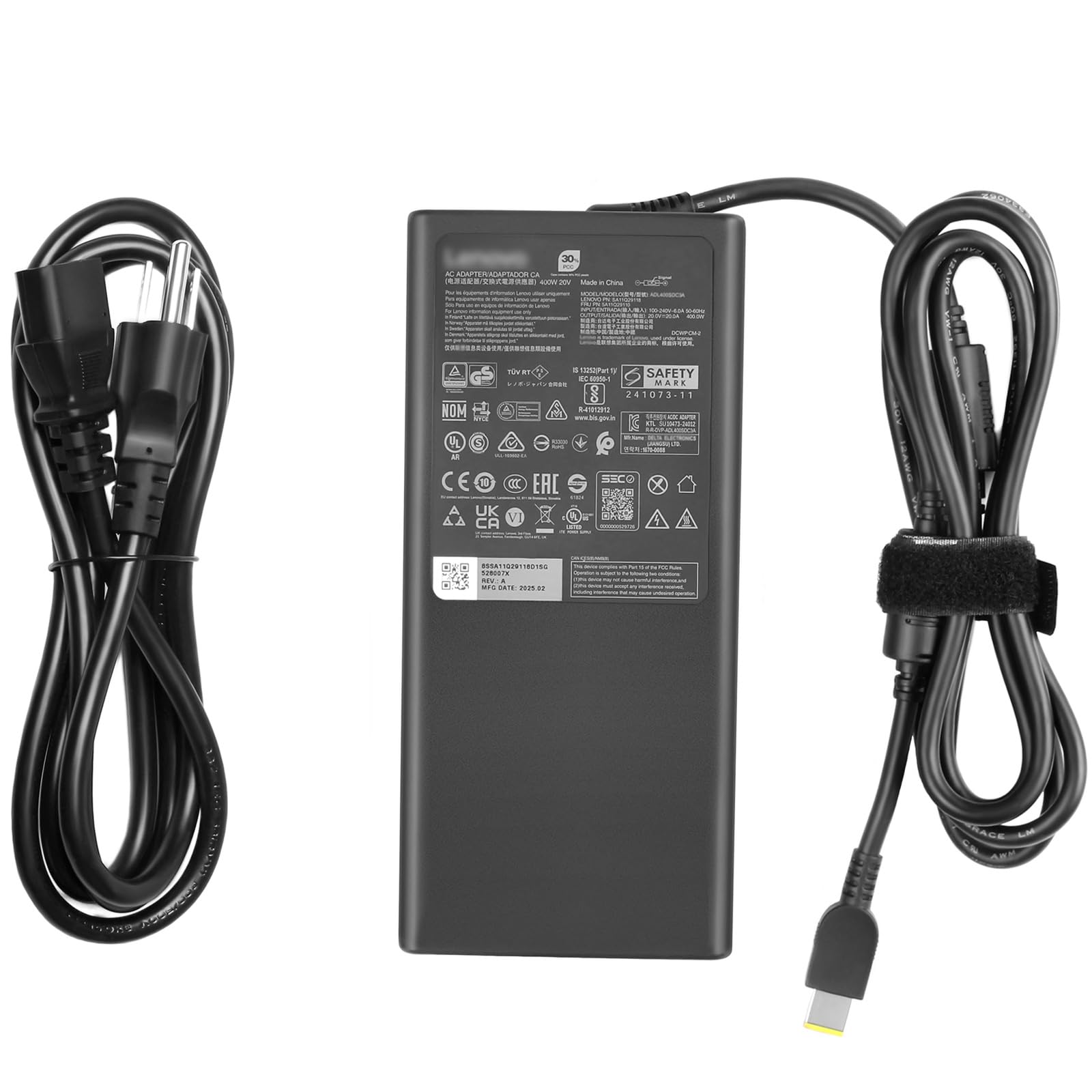 Charger for Lenovo Legion Pro 7 83F50018US – 400W GaN 20V 20A Slim