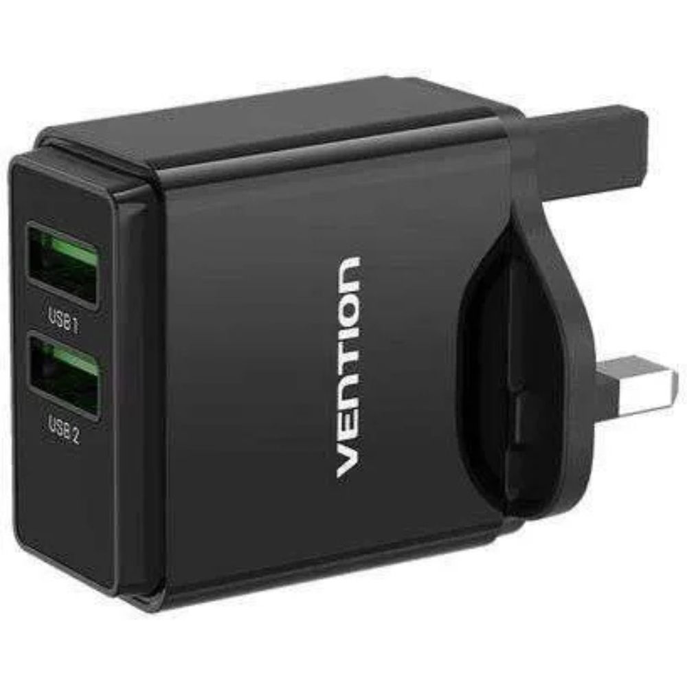 Vention 1-port USB Wall Charger(18W) UK-Plug Black VEN FABB0-UK