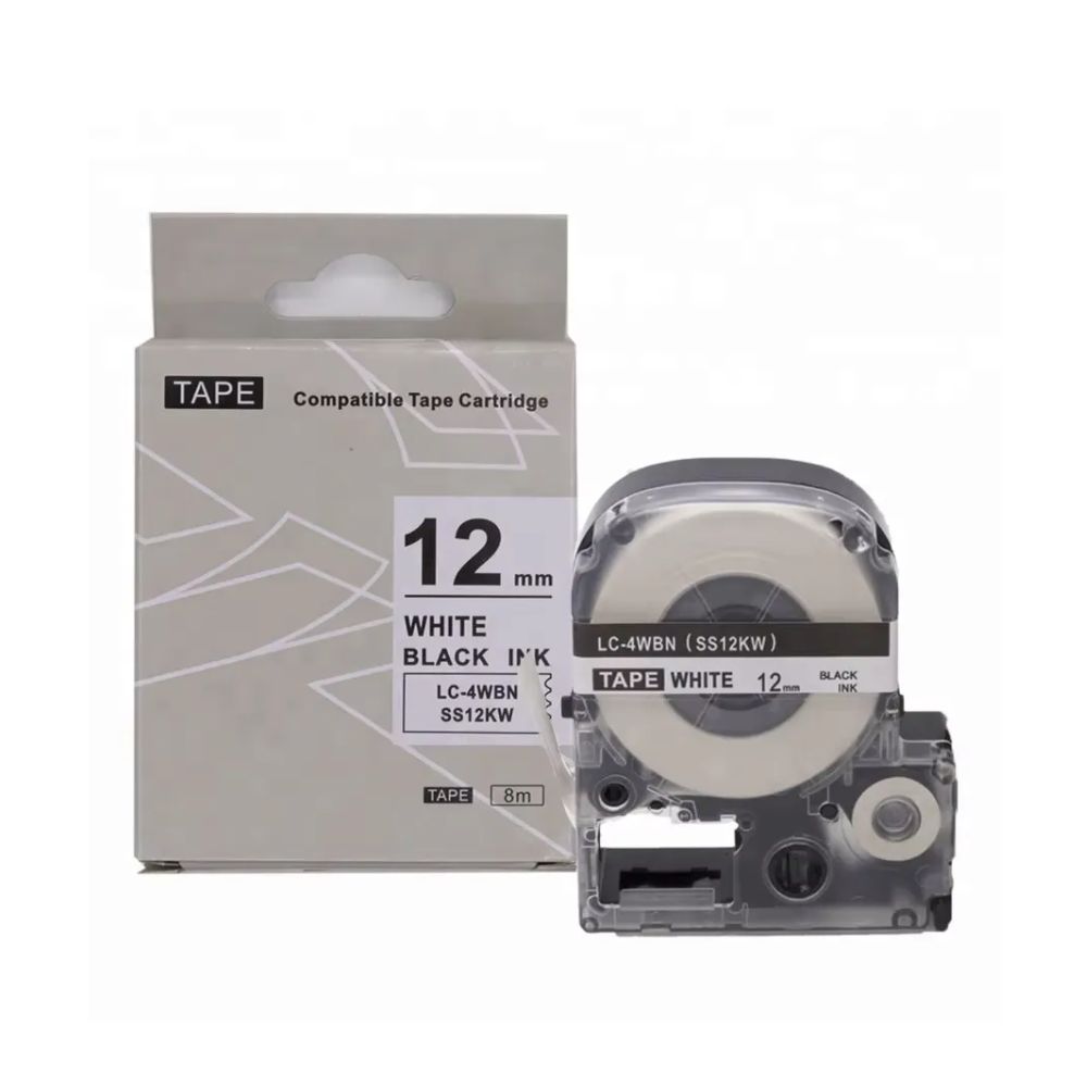 Epson SS-12KW 12mm 8m Black on white Tape