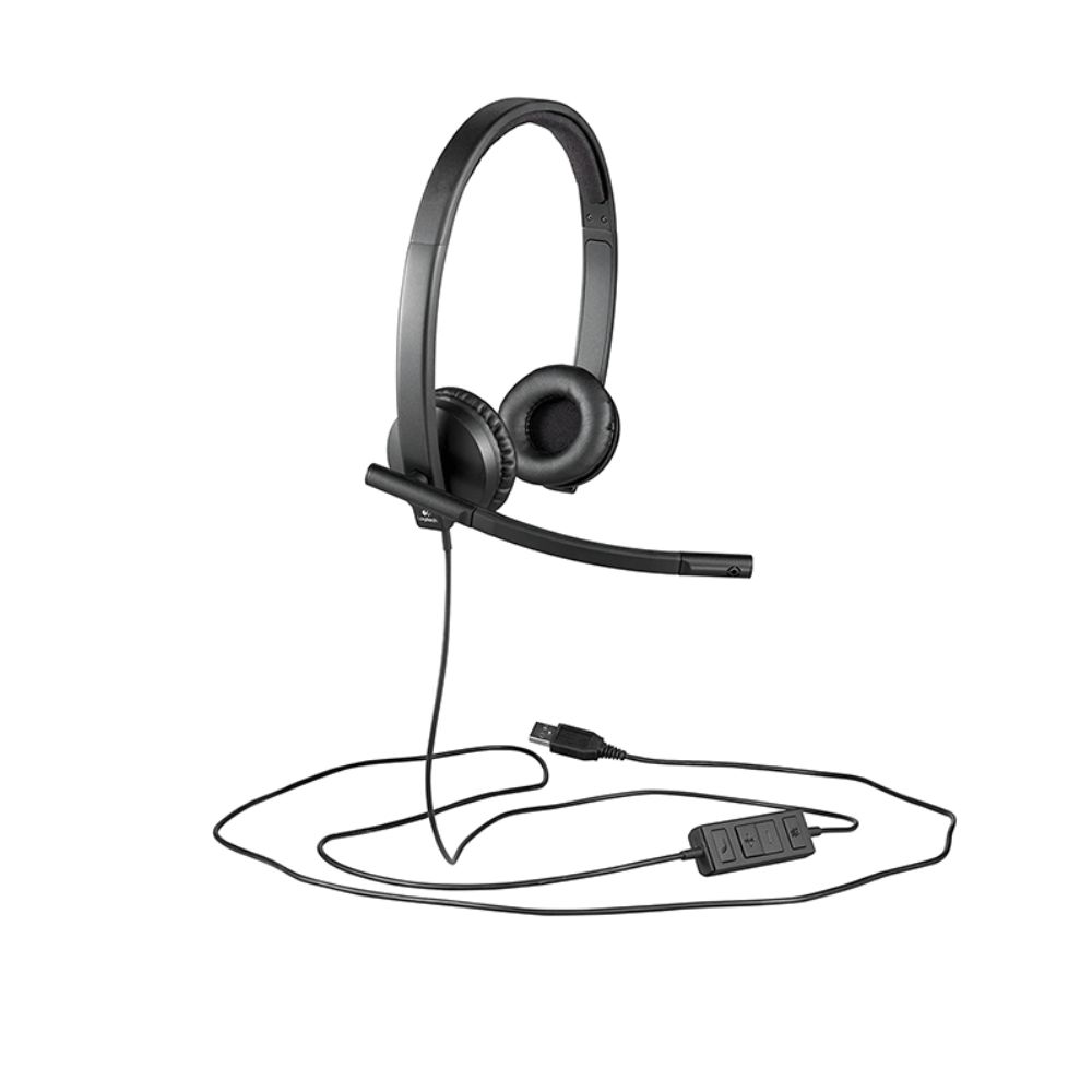 Logitech H570e Stereo USB-A Headset Noise Cancelling Mic Black 981-000575