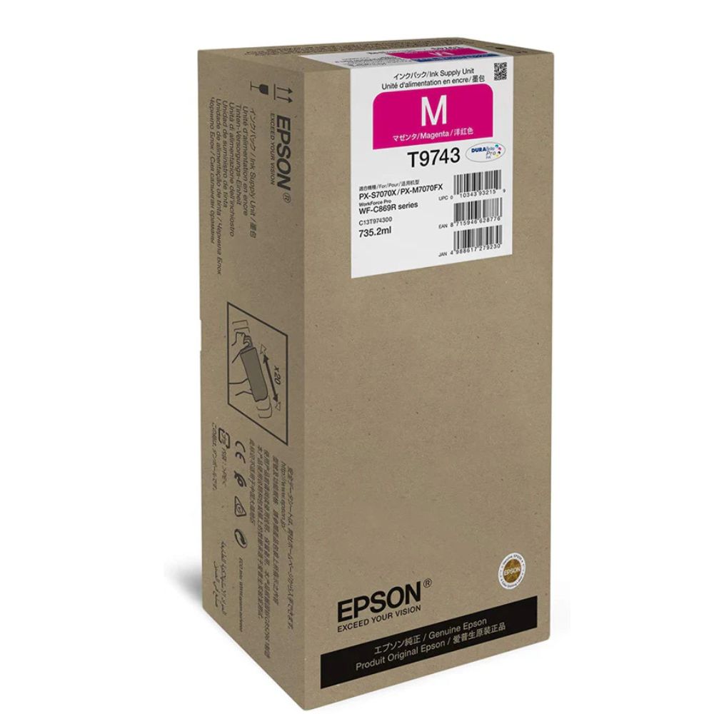 Epson T9743 Magenta XXL Ink Cartridge WF-C869R  - C13T974300