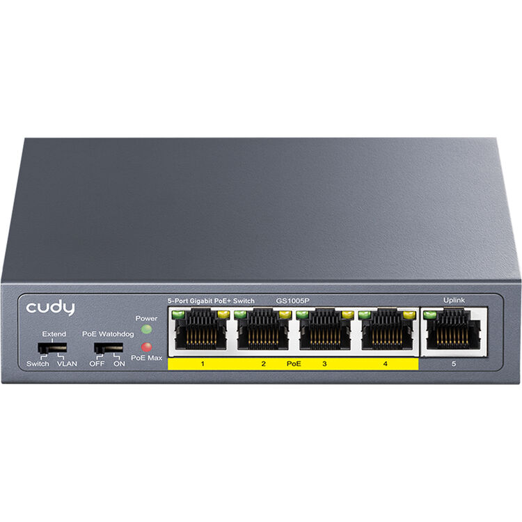 CUDY 5-PORT GIGABIT PoE(120watts) + Switch with 1 SFP Slot