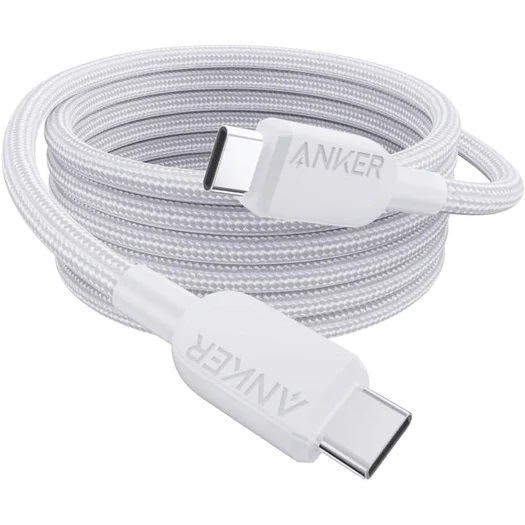 ANKER 322 USB-C TO USB-C CABLE(6FT)WHITE