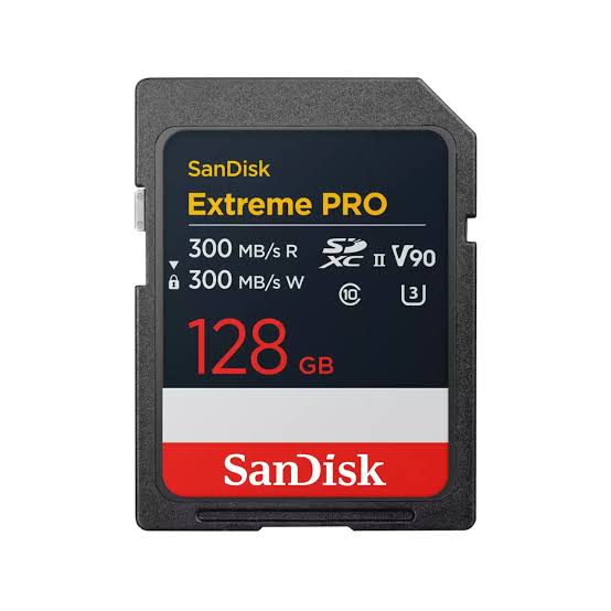 SanDisk Extreme PRO 128GB SDXC Memory Card 300MB/s 8K V90 UHS-II SDSDXDM-128G-GN4IN