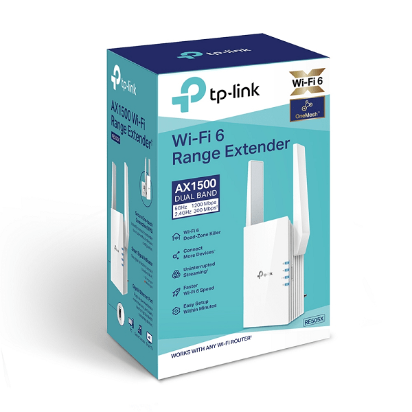 TP-Link AX1500 Wi-Fi 6 Range Extender -TL-RE505X