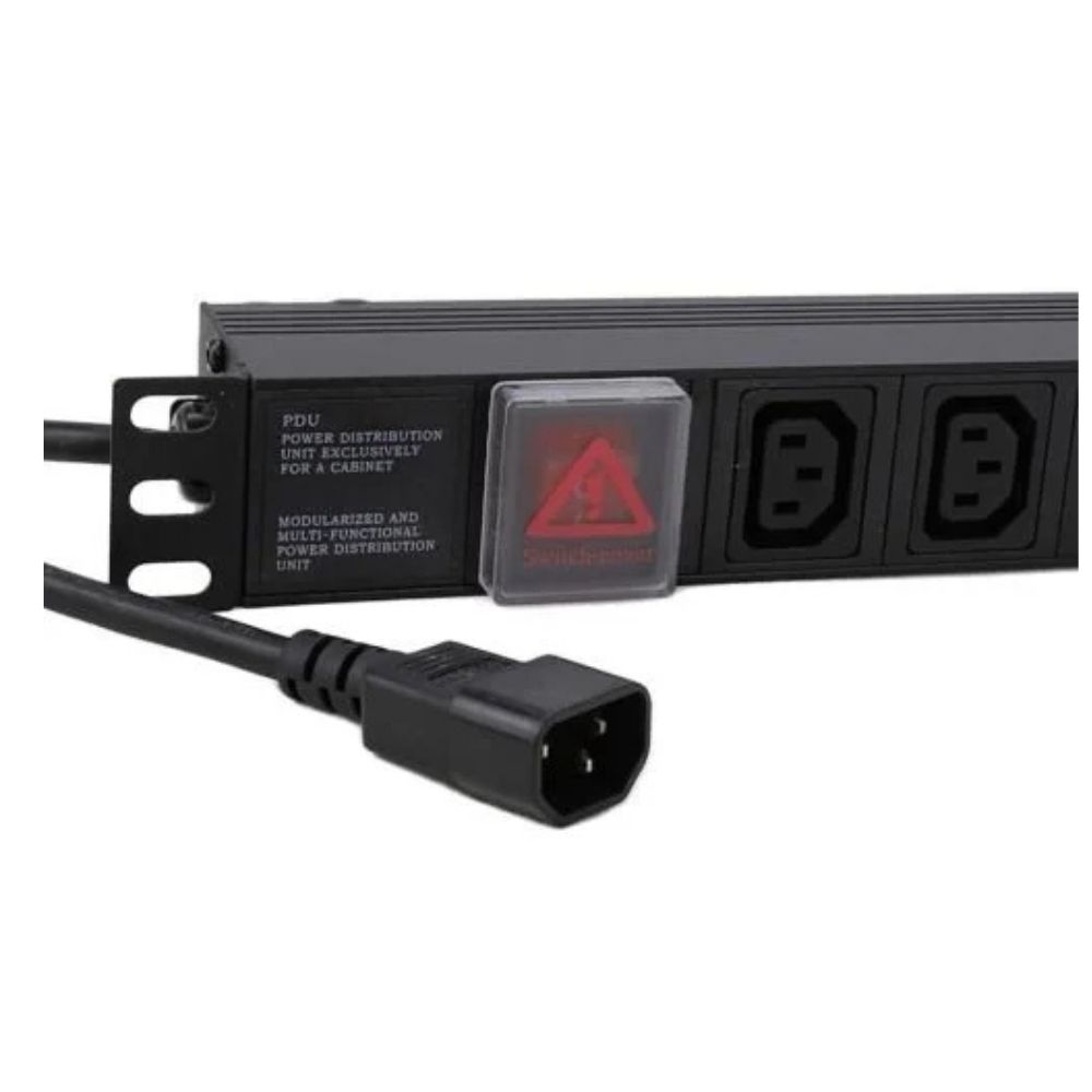 MTN 10-Way Ethernet Cable UK Plug PDU Black