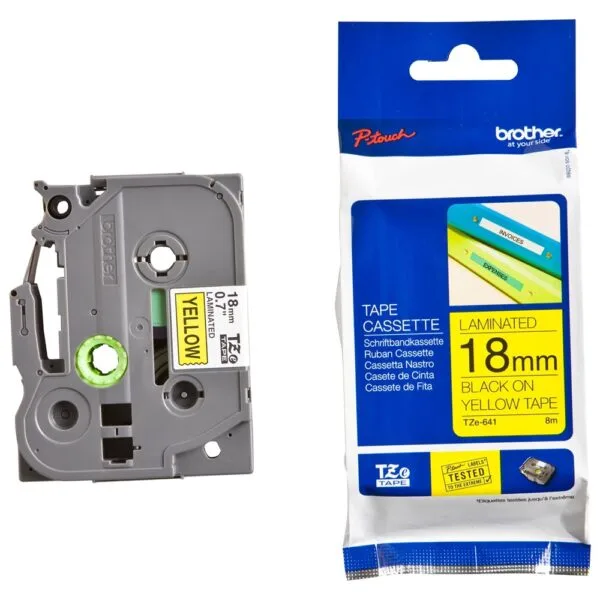 Brother TZ2-641 18mm Black on Yellow Label Tape
