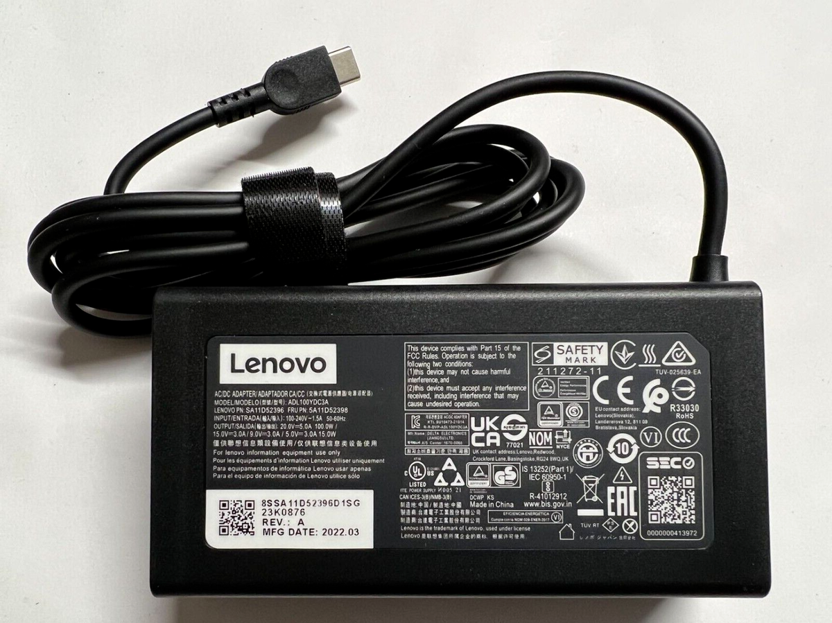 Charger for Lenovo IdeaPad Pro 5 16ARP8 83AS USB-C 20V 5A 100W