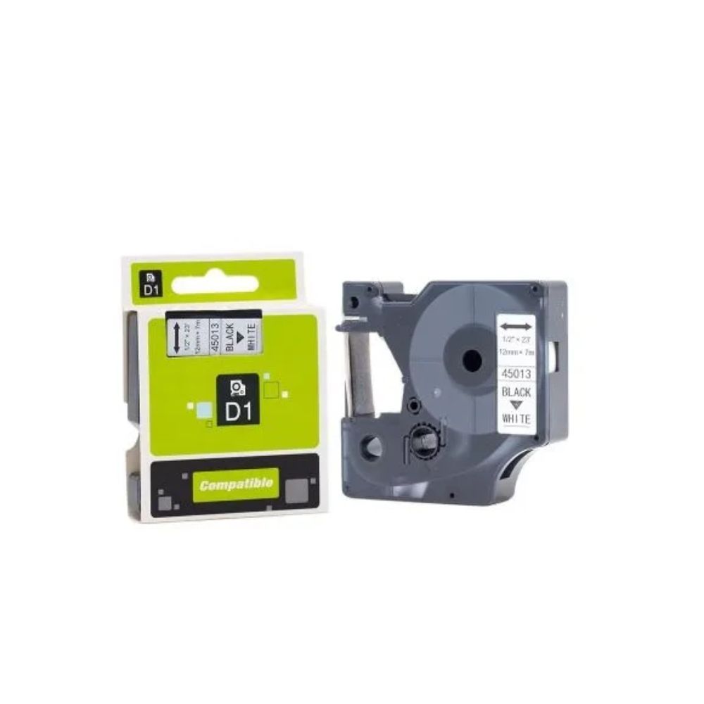 Dymo 45013 DM1 Black on White - 12mm x 7m Compatible Cartridge