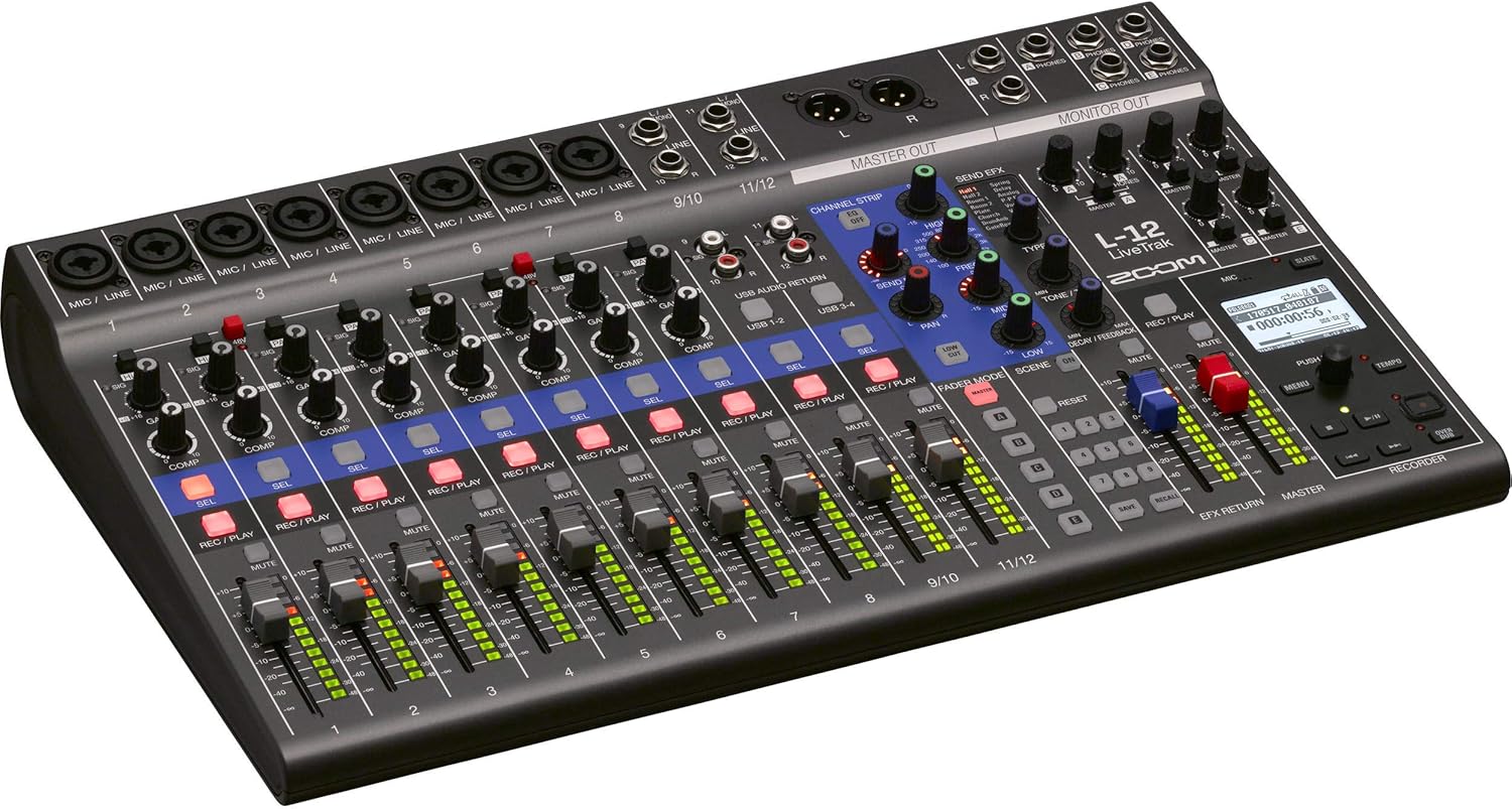 Zoom LiveTrak L-12-Channel Digital Mixer & Multitrack Recorder