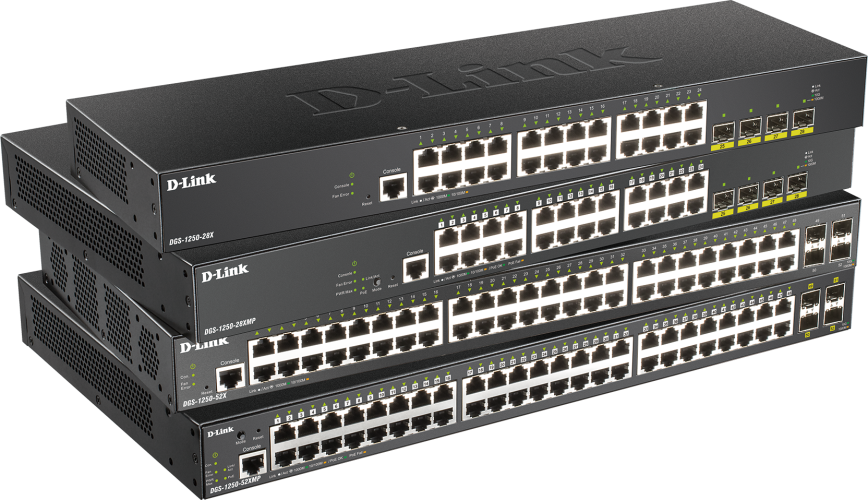 D-Link DGS-1250-52XMP 52-Port 10-Gigabit Smart Managed PoE Switch
