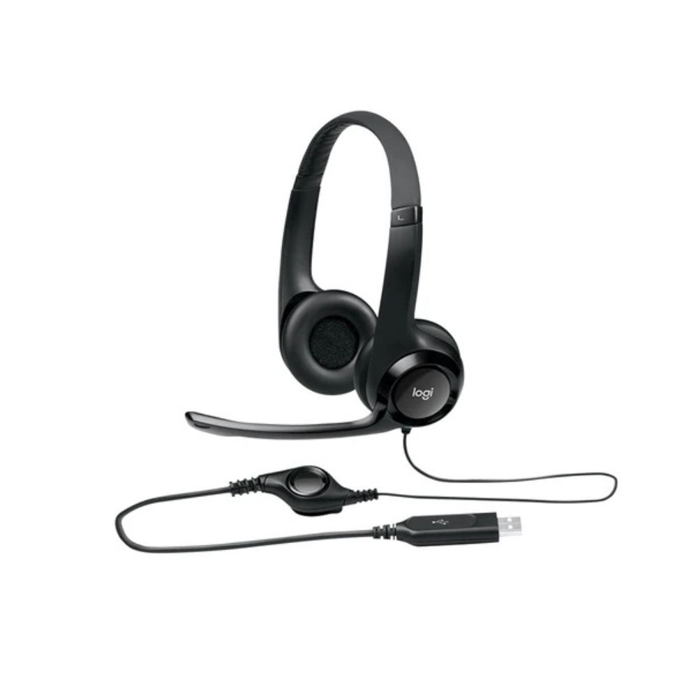Logitech H390 USB-A Headset Noise Cancelling Mic Black - 981-000406