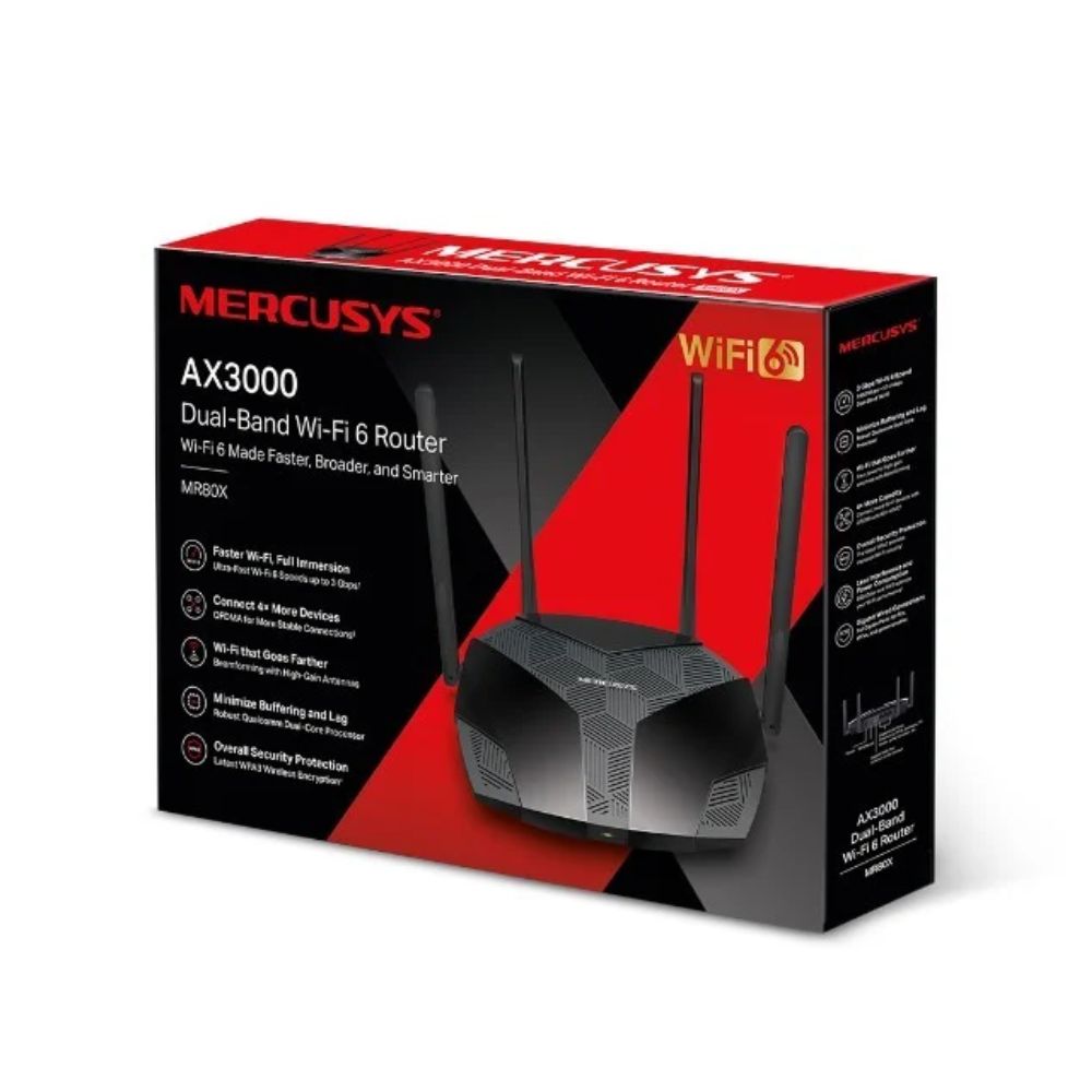 Mercusys MR80X AX3000 Dual-Band Wi-Fi 6 Router
