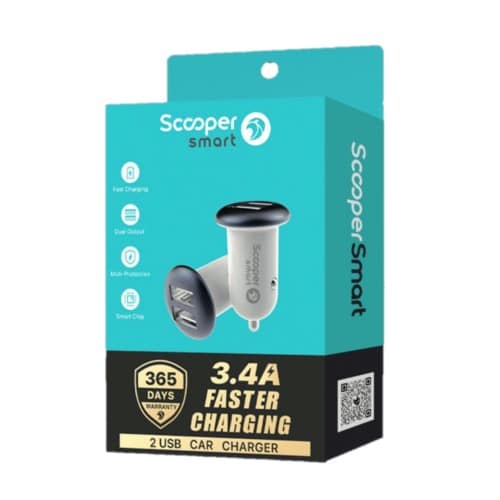 SCC-02M CAR CHARGER 3.4A FAST CHARGING FOR 2